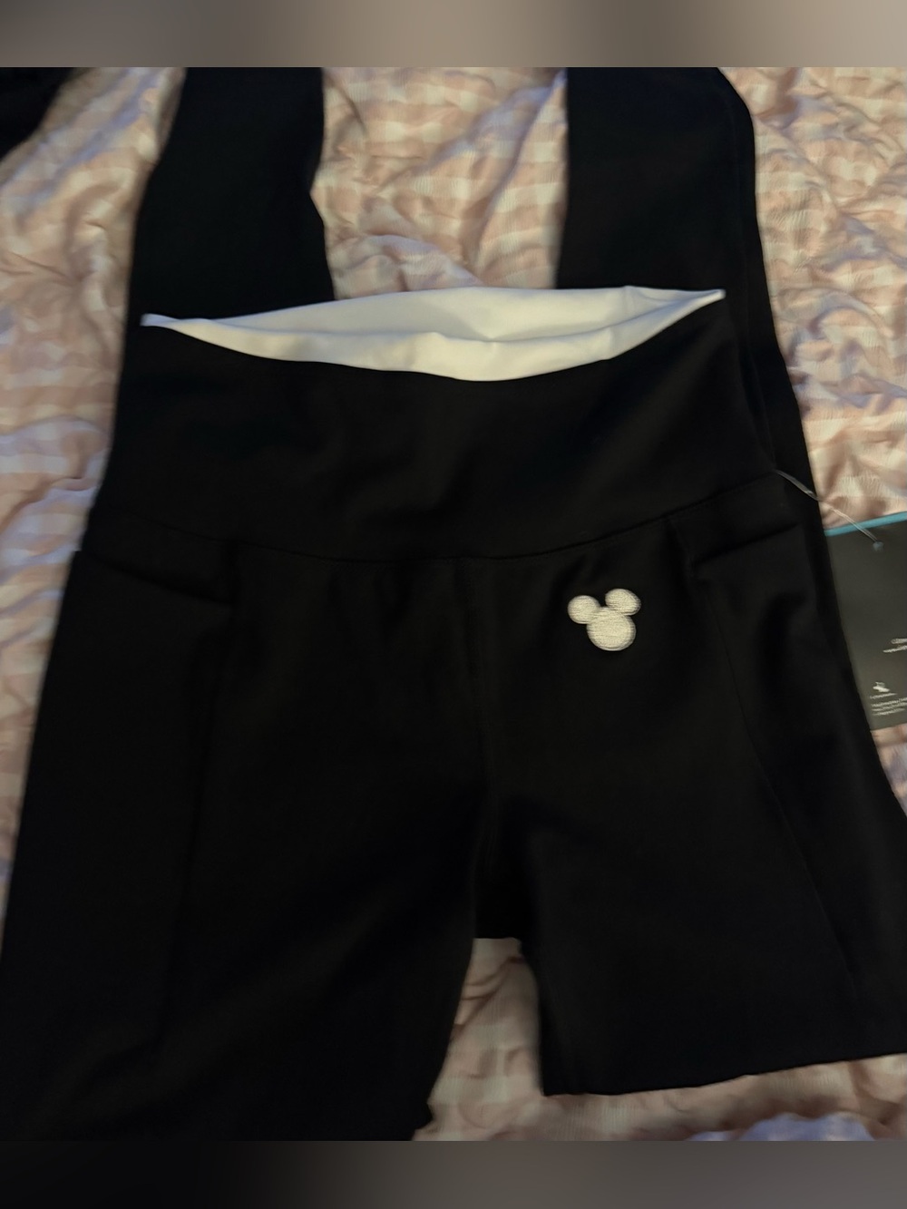 Disney Black Leggings with White Mickey Emblem